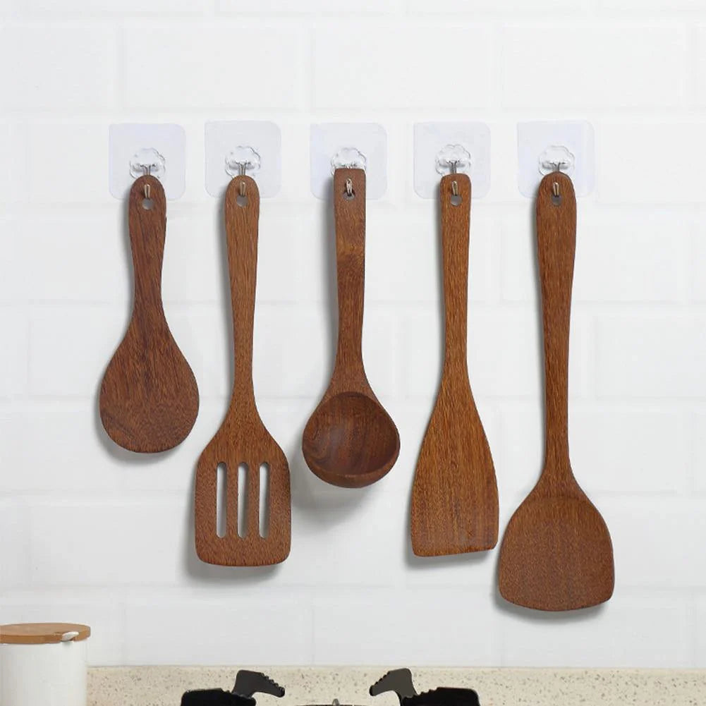 5 Pcs Wooden Cooking Utensils Set