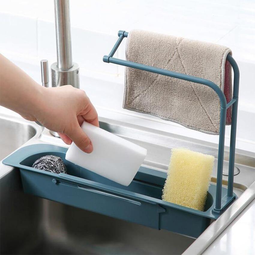 Telescopic Sink Storage Rack Shelf Holder Tray