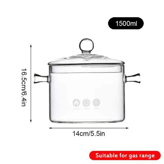 Transparent Glass Cooking Pot