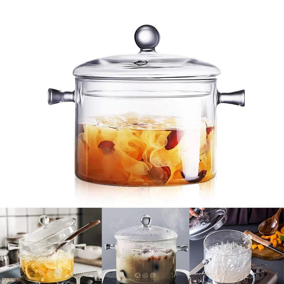 Transparent Glass Cooking Pot