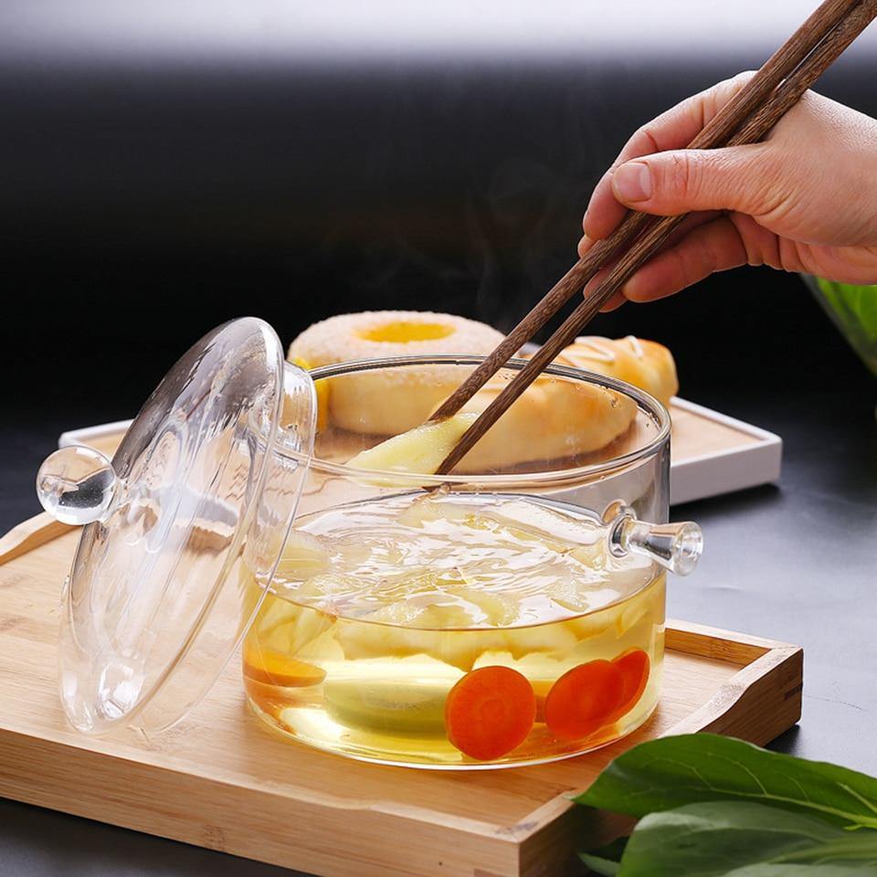 Transparent Glass Cooking Pot