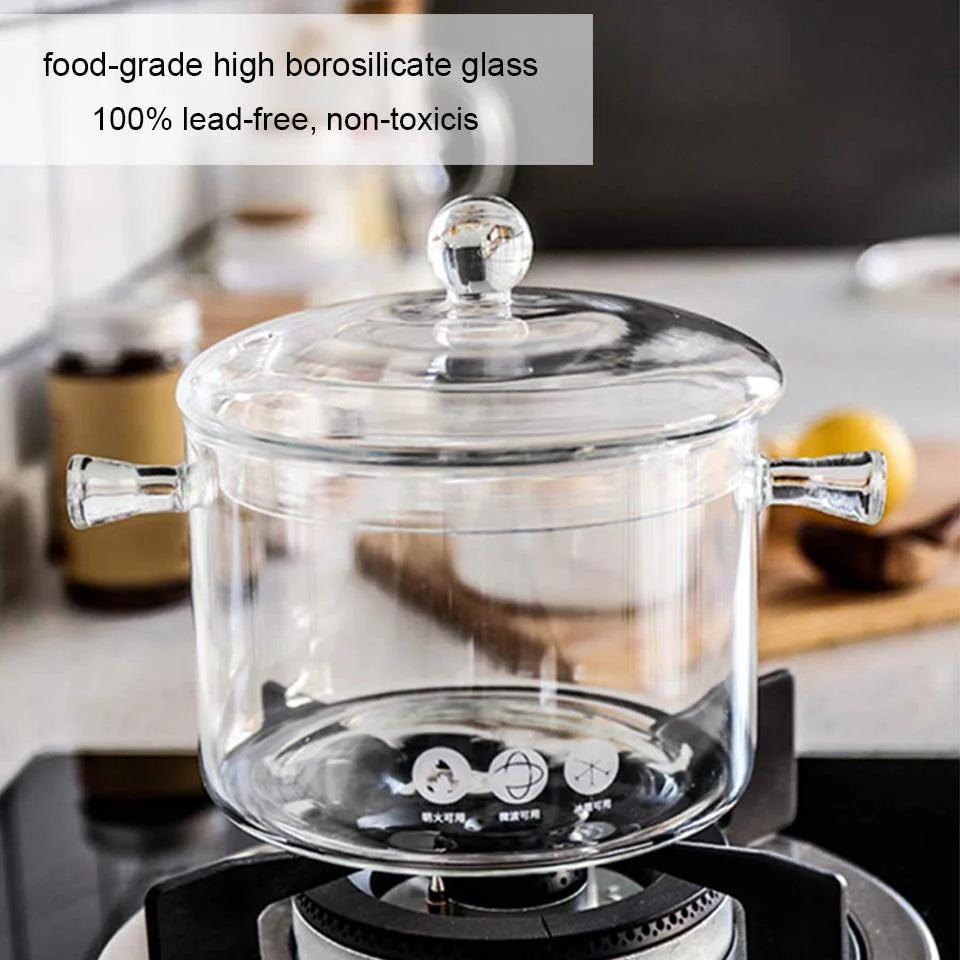 Transparent Glass Cooking Pot